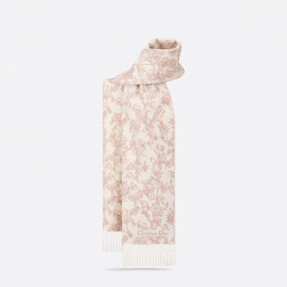 DIOR pattern print wool yarn scarf for women pink - Picture 1 of 9